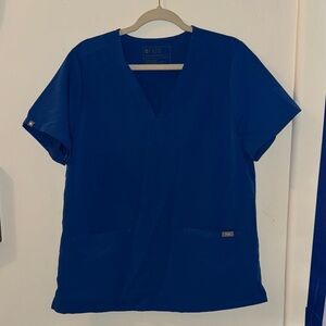 Figs Women's Short Sleeve V-Neck Top in Blue PO1657